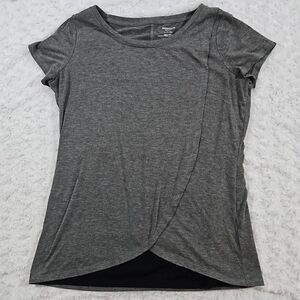 Motherhood Maternity Nursing Top Gray Black Womens Small